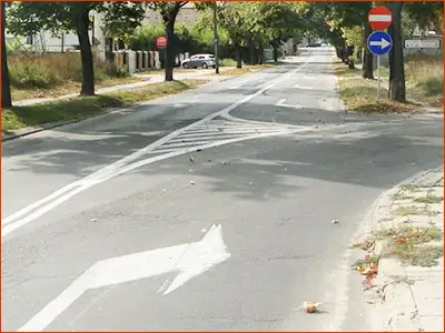 znak C-1 i B-2 jadąc prosto pojedziesz drogą jednokierunkową pod prąd