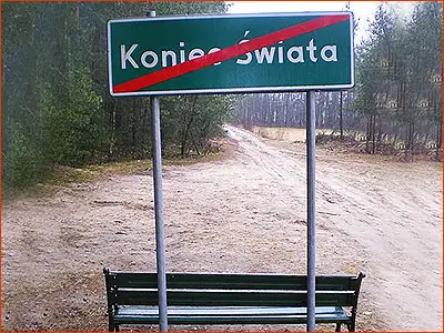koniec miejscowości - tutaj Koniec Świata