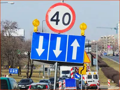 niesymetryczny podział jezdni