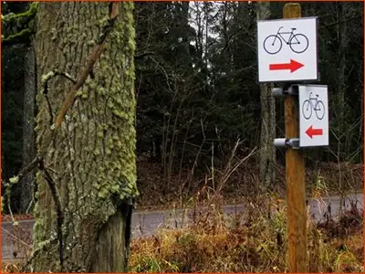 R-1b zmiana kierunku szlaku rowerowego