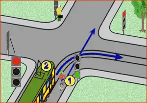 tramwaj na skrzyżowaniu ze światłami tramwaj na skrzyżowaniu ze światłami